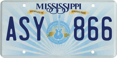 MS license plate ASY866