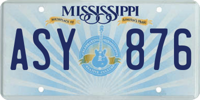 MS license plate ASY876