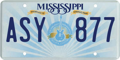 MS license plate ASY877