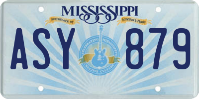 MS license plate ASY879