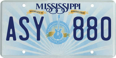 MS license plate ASY880