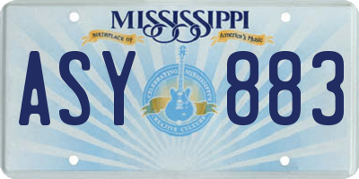 MS license plate ASY883