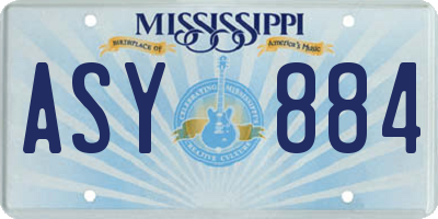 MS license plate ASY884