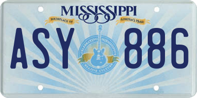 MS license plate ASY886