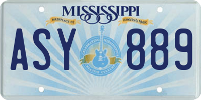 MS license plate ASY889
