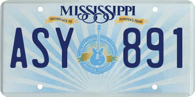MS license plate ASY891