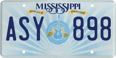 MS license plate ASY898