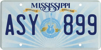 MS license plate ASY899