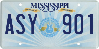 MS license plate ASY901