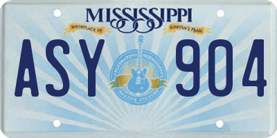 MS license plate ASY904