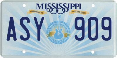 MS license plate ASY909
