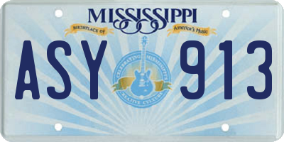 MS license plate ASY913