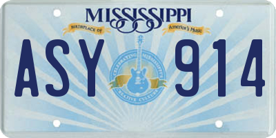 MS license plate ASY914