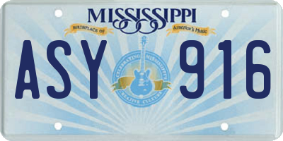 MS license plate ASY916