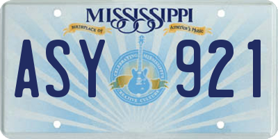 MS license plate ASY921