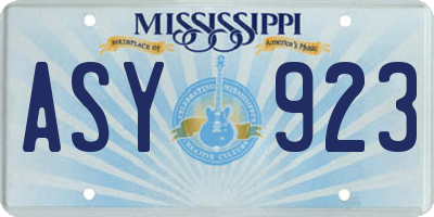 MS license plate ASY923
