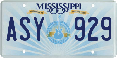 MS license plate ASY929