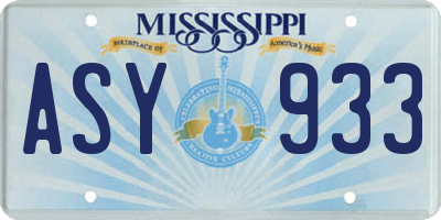MS license plate ASY933