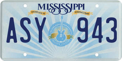 MS license plate ASY943