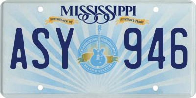 MS license plate ASY946