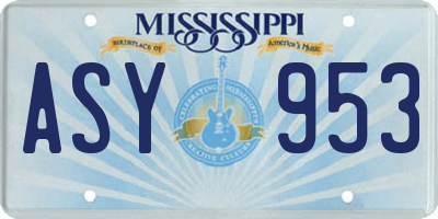 MS license plate ASY953