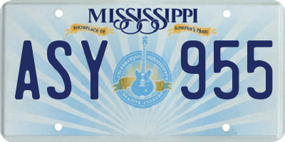 MS license plate ASY955