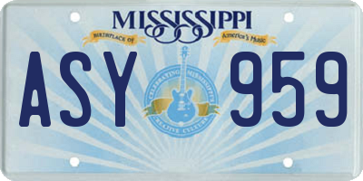 MS license plate ASY959