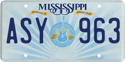MS license plate ASY963