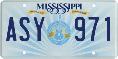 MS license plate ASY971