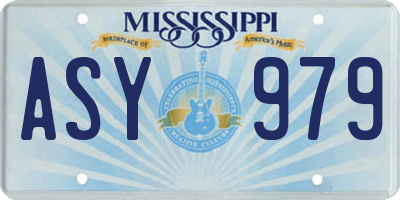 MS license plate ASY979