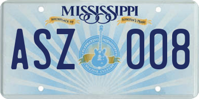 MS license plate ASZ008