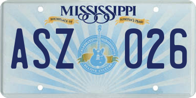 MS license plate ASZ026
