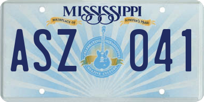 MS license plate ASZ041