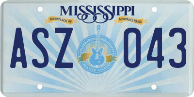 MS license plate ASZ043