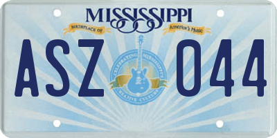 MS license plate ASZ044