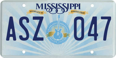 MS license plate ASZ047