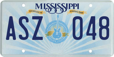 MS license plate ASZ048