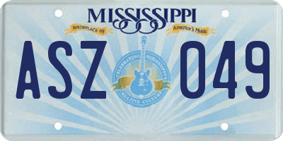 MS license plate ASZ049