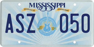 MS license plate ASZ050