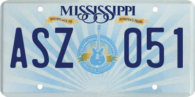 MS license plate ASZ051