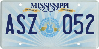 MS license plate ASZ052