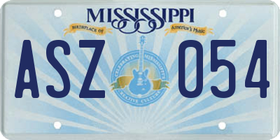 MS license plate ASZ054