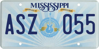 MS license plate ASZ055