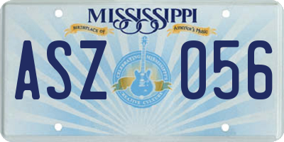 MS license plate ASZ056