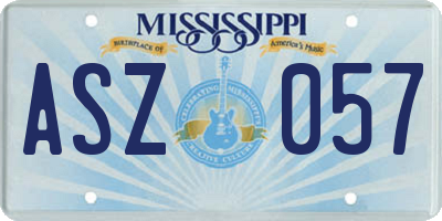 MS license plate ASZ057