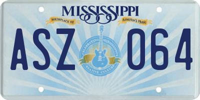 MS license plate ASZ064