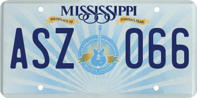 MS license plate ASZ066