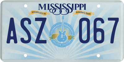 MS license plate ASZ067