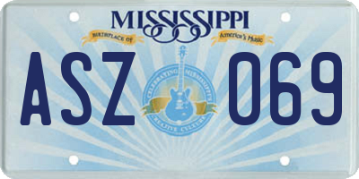 MS license plate ASZ069