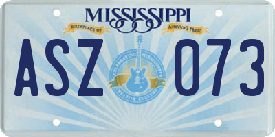 MS license plate ASZ073